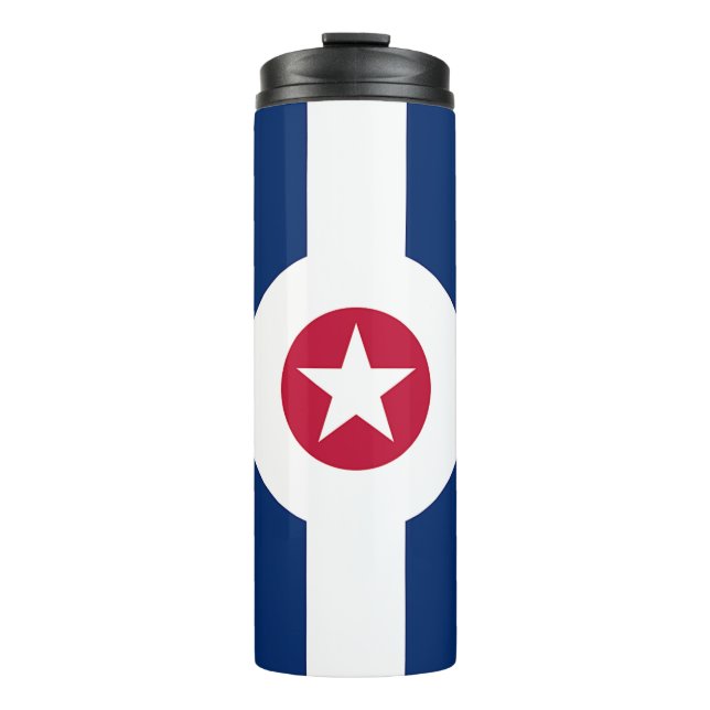 Garrafa Térmica Tumbler térmico com bandeira de Indianápolis, EUA (Frente)