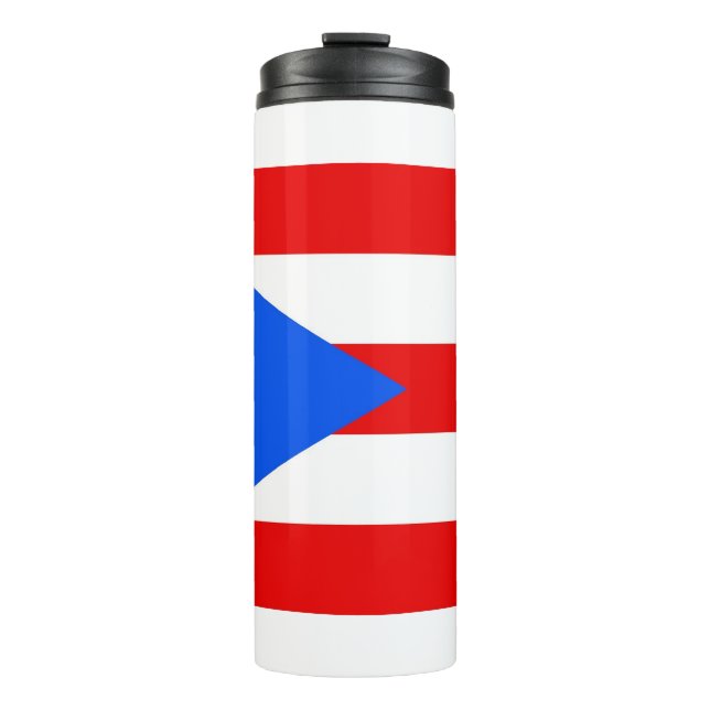 Garrafa Térmica Tumbler térmico com bandeira de Porto Rico, EUA (Frente)