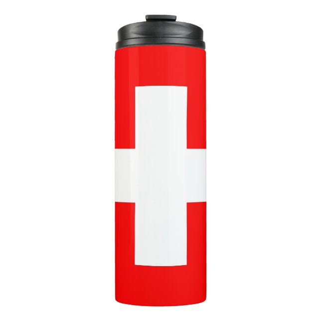 Garrafa Térmica Tumbler térmico com bandeira de Suiça (Frente)