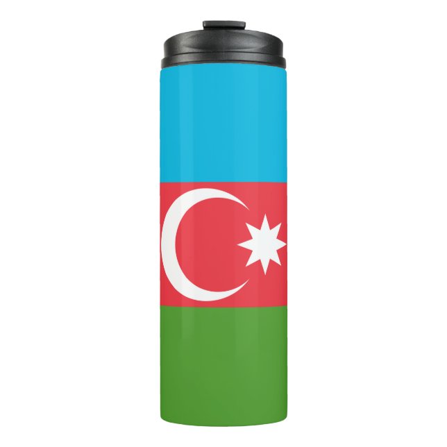 Garrafa Térmica Tumbler térmico com bandeira do Azerbaijão (Frente)