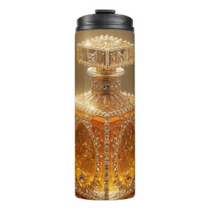 Garrafa Térmica Tumbler térmico com brilhante ouro