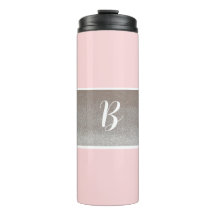Tumbler Térmico com Brilho Rosa Monograma