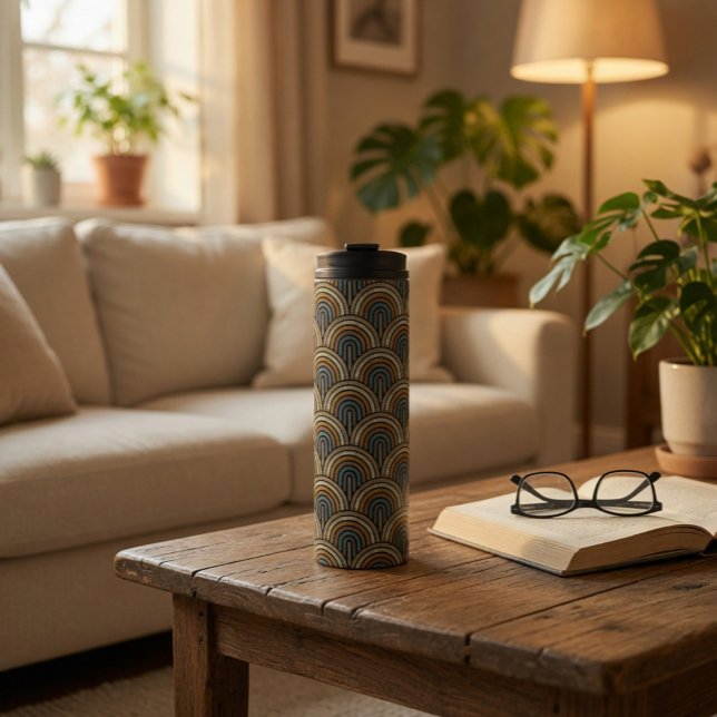 Garrafa Térmica Tumbler Térmico com Estampa de Arco Retro Boho (Criador carregado)