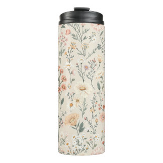 Garrafa Térmica Tumbler térmico com flores silvestres