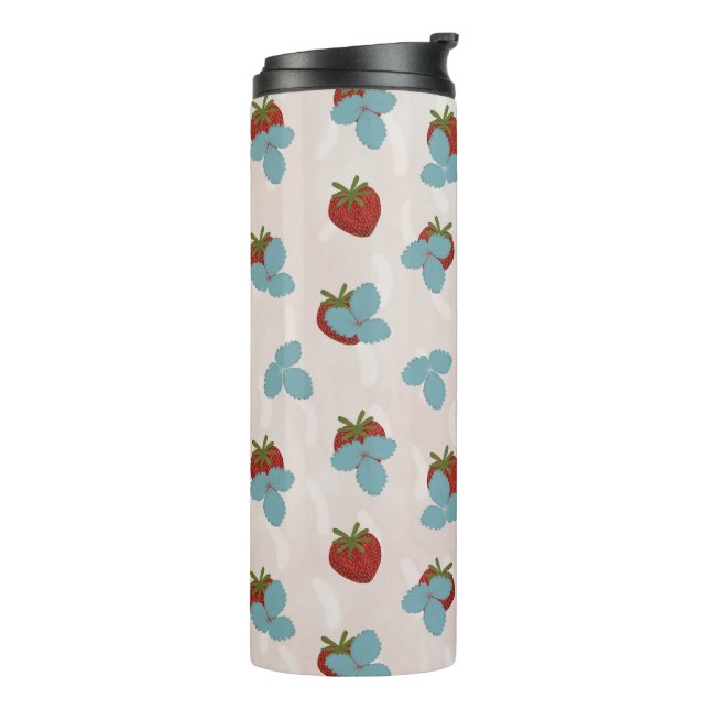 Garrafa Térmica Tumbler Térmico com Purpurina de Morango (Giro à esquerda)