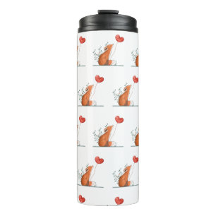 Garrafa Térmica Tumbler Térmico Corações Vermelhos Foxy