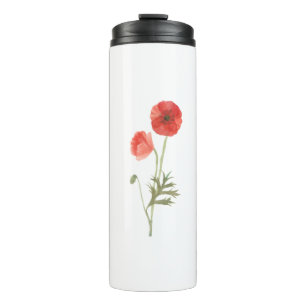 Garrafa Térmica Tumbler Térmico da Flor Poppy