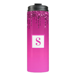 Garrafa Térmica Tumbler Térmico da Glitter de Dissipação Rosa