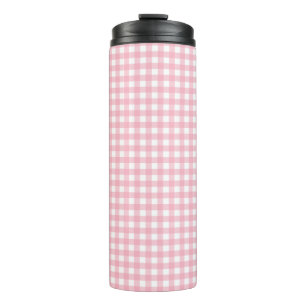 Garrafa Térmica Tumbler térmico da placa de verificação rosa e bra
