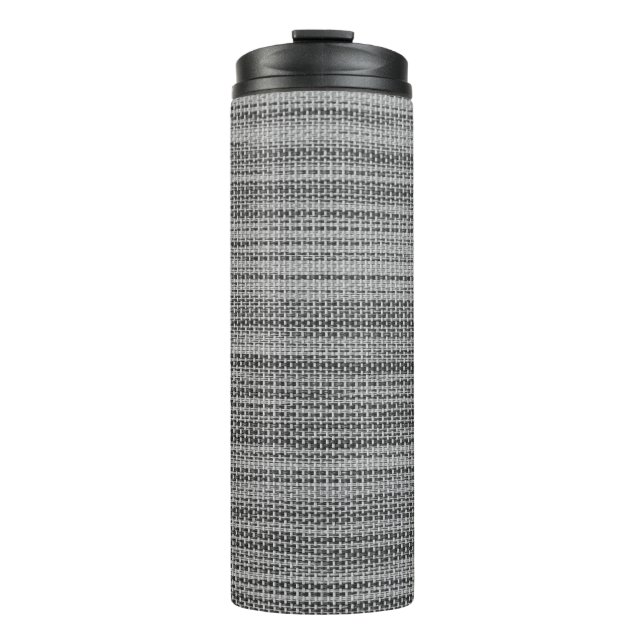 Garrafa Térmica Tumbler térmico da Tecido de Cinza Faux (Frente)