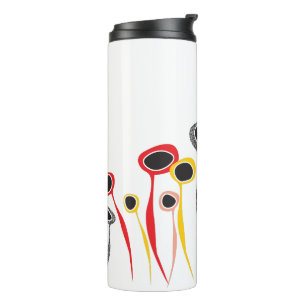 Garrafa Térmica Tumbler Térmico das Flores Retro