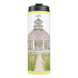 Garrafa Térmica Tumbler térmico de algodão amarelo desenhado à mão