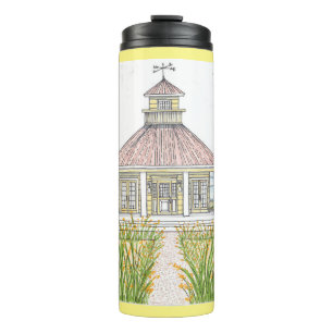 Garrafa Térmica Tumbler térmico de algodão amarelo desenhado à mão