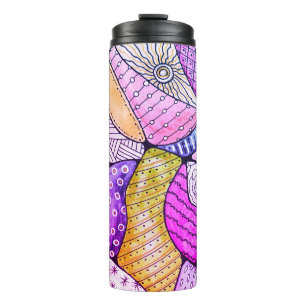 Garrafa Térmica Tumbler Térmico de Arte de Dodle Colorida
