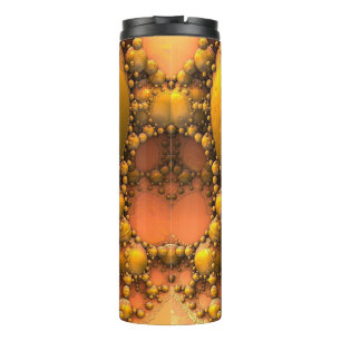 Garrafa Térmica Tumbler Térmico de Arte Fractal Amarelo Honeycomb