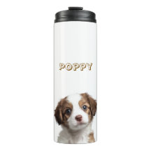 Tumbler Térmico de Cachorro Personalizado - Nome P