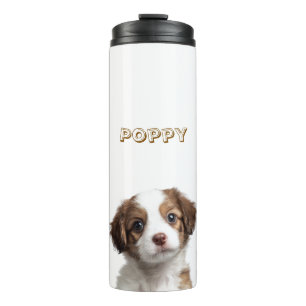 Garrafa Térmica Tumbler Térmico de Cachorro Personalizado - Nome P