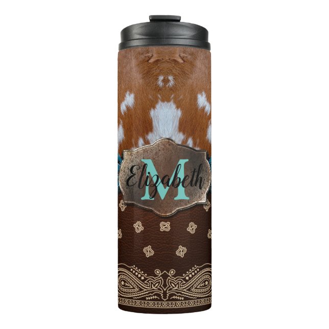 Garrafa Térmica Tumbler Térmico de Café de Cowgirl Personalizada (Frente)