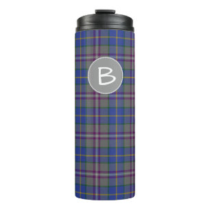 Garrafa Térmica Tumbler Térmico de Clan Baird Xadrez Monogramada