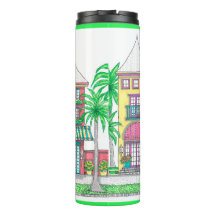 Tumbler Térmico de Compro de praia tropical; Verde