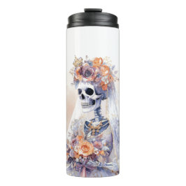 Garrafa Térmica Tumbler térmico de esqueleto de Halloween assustad