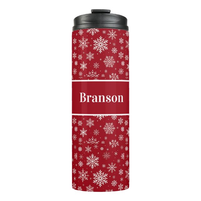 Garrafa Térmica Tumbler Térmico de Floco de Neve Personalizado (Frente)