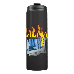 Garrafa Térmica Tumbler Térmico de Fogo do Computador