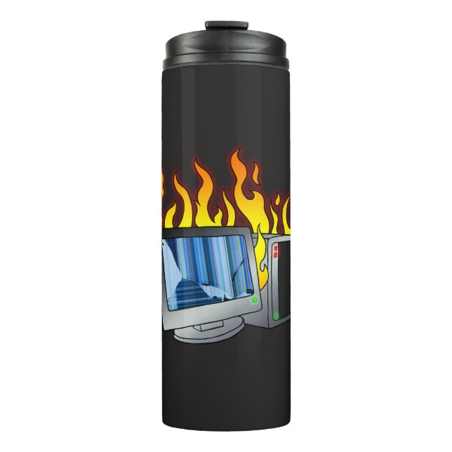 Garrafa Térmica Tumbler Térmico de Fogo do Computador (Frente)