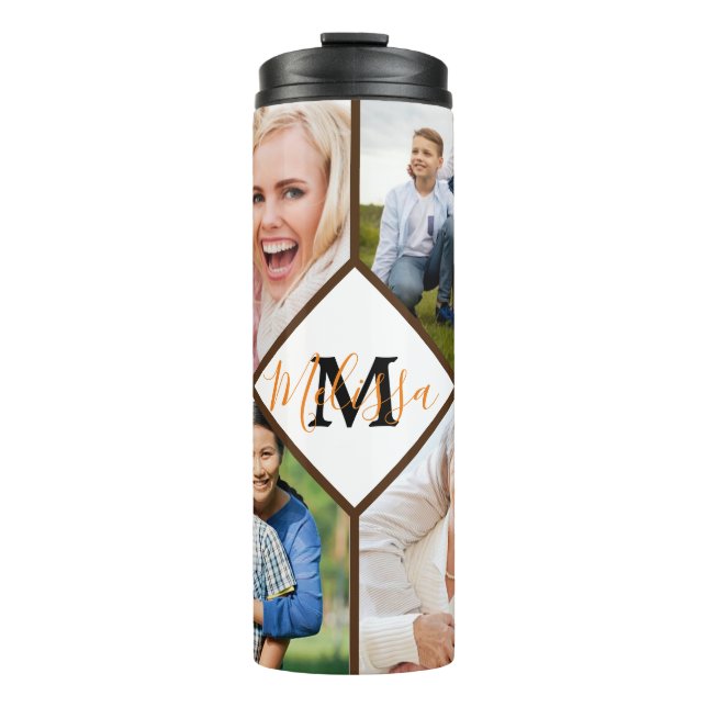 Garrafa Térmica Tumbler térmico de fotos personalizadas da família (Frente)