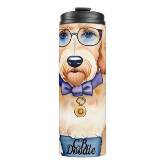 Garrafa Térmica Tumbler Térmico de Goldendoodle Personalizado