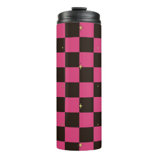 Garrafa Térmica Tumbler Térmico de Halloween com Estrelas e Xadrez