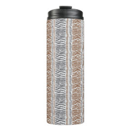 Garrafa Térmica Tumbler Térmico de Listra Moderna Cinza Marrom
