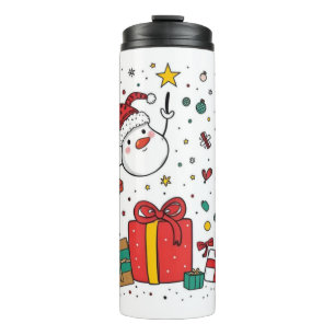 Garrafa Térmica Tumbler térmico de Natal personalizado
