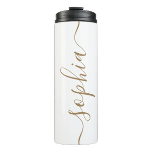 Garrafa Térmica Tumbler Térmico de Nome Personalizado em Script de