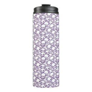 Garrafa Térmica Tumbler Térmico de Padrão de Caveira Roxo