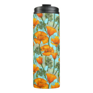 Garrafa Térmica Tumbler térmico de papoila da Califórnia