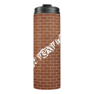 Garrafa Térmica Tumbler Térmico de Parede de tijolos com Texto Per