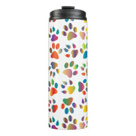 Garrafa Térmica Tumbler térmico de patas de cães coloridas