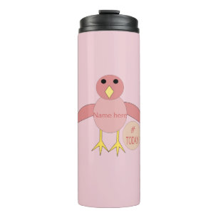 Garrafa Térmica Tumbler Térmico de Pintinho de Birthday Rosa Pers