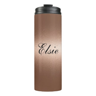 Garrafa Térmica Tumbler Térmico de Rosa de Castanho Minimalista