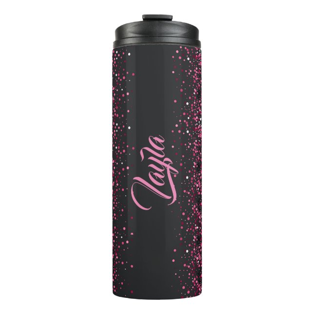 Garrafa Térmica Tumbler Térmico de Sparkles Rosa (Frente)