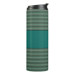 Garrafa Térmica Tumbler Térmico de Stripe de Turquesa