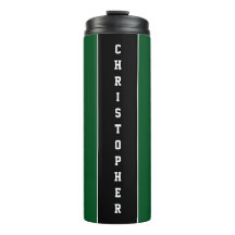 Tumbler Térmico de Stripe Preta Verde Personalizad