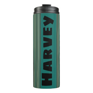 Garrafa Térmica Tumbler Térmico de Stripe Turquesa Personalizado