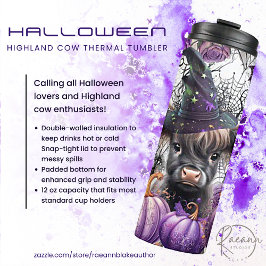Garrafa Térmica Tumbler térmico de Vaca Highland Halloween