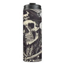 Tumbler térmico do esqueleto pirata