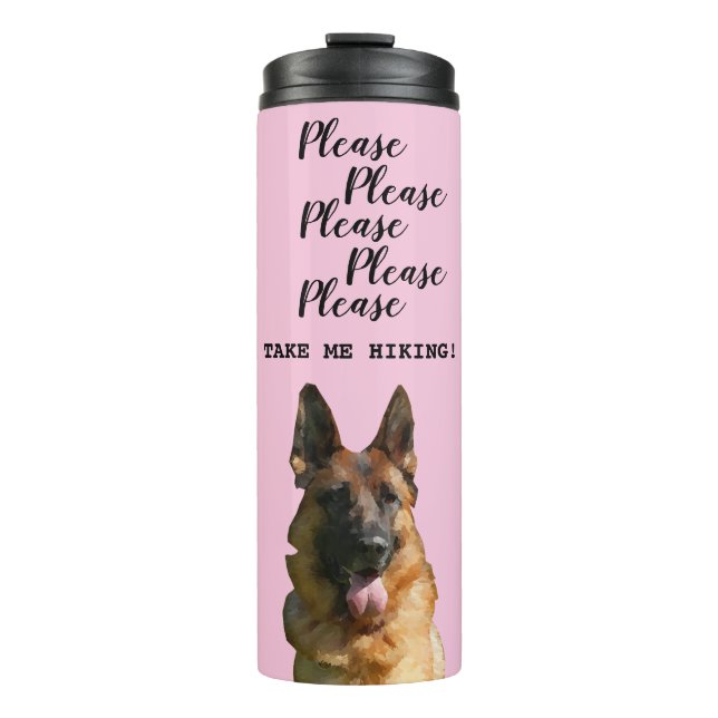 Garrafa Térmica Tumbler térmico do German shepherd engraçado (Frente)