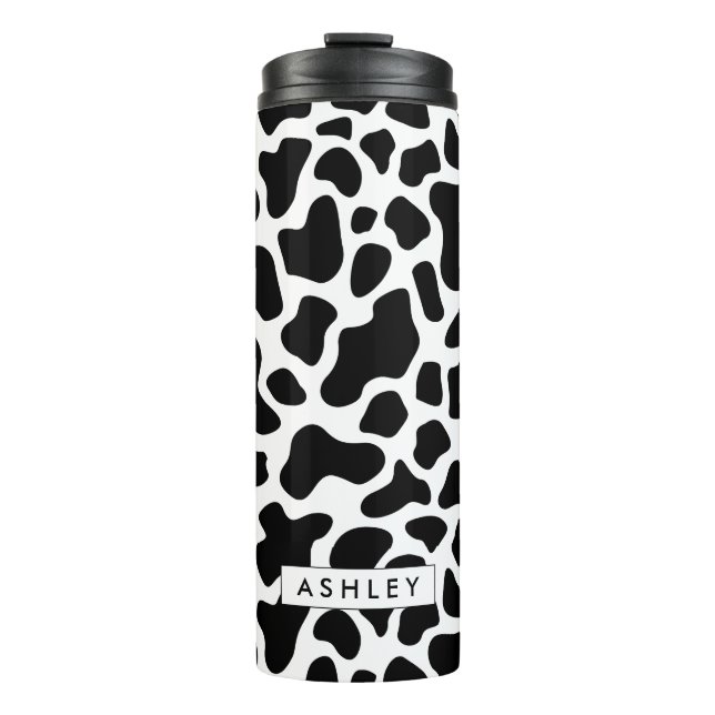 Garrafa Térmica Tumbler térmico do Impressão de Vaca Personalizado (Frente)