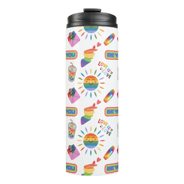Garrafa Térmica Tumbler térmico do orgulho LGBTQ+ (Frente)