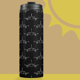 Garrafa Térmica Tumbler térmico do padrão de plano preto e branco